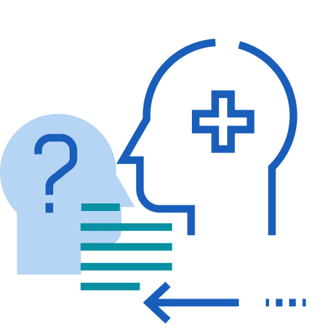 Graphic icon of a patient seeking medical answers