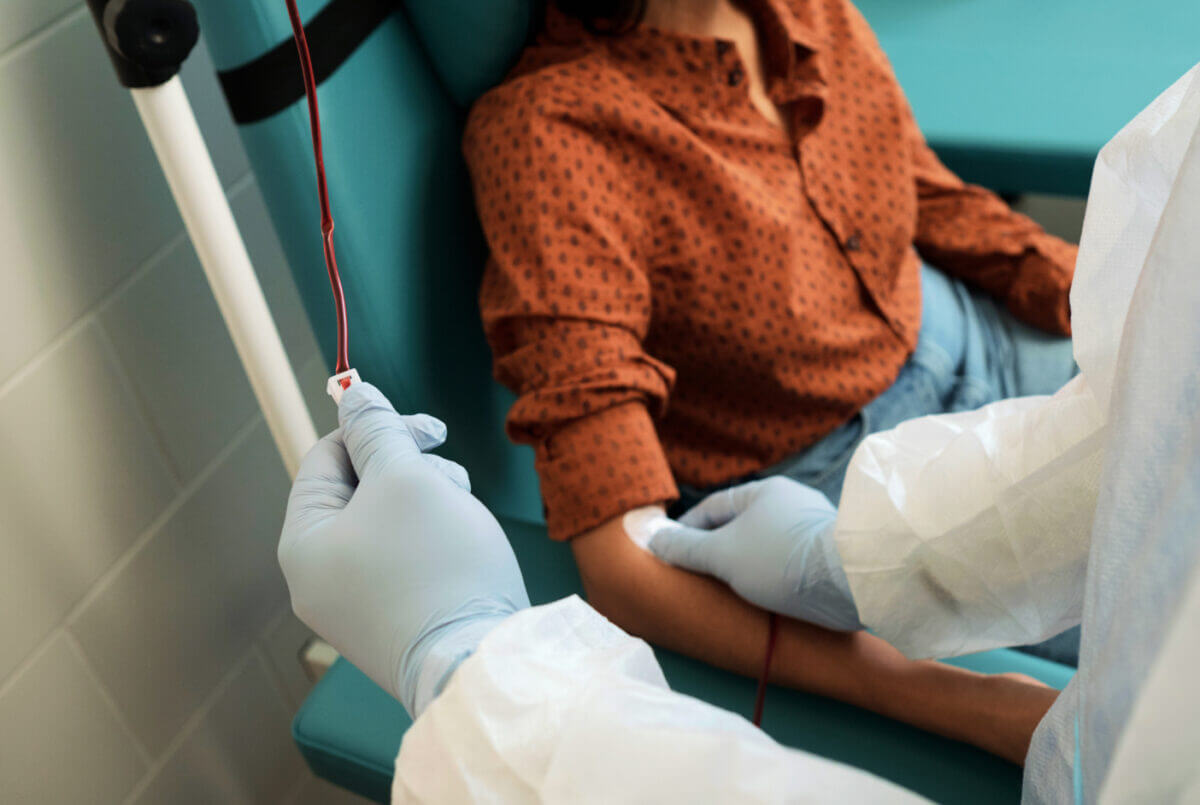 Patient receiving dialysis