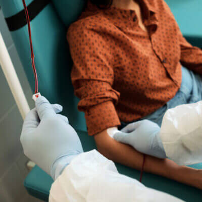 Patient receiving dialysis